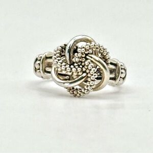 Lagos Caviar Sterling Silver Love Knot Ring Size 7